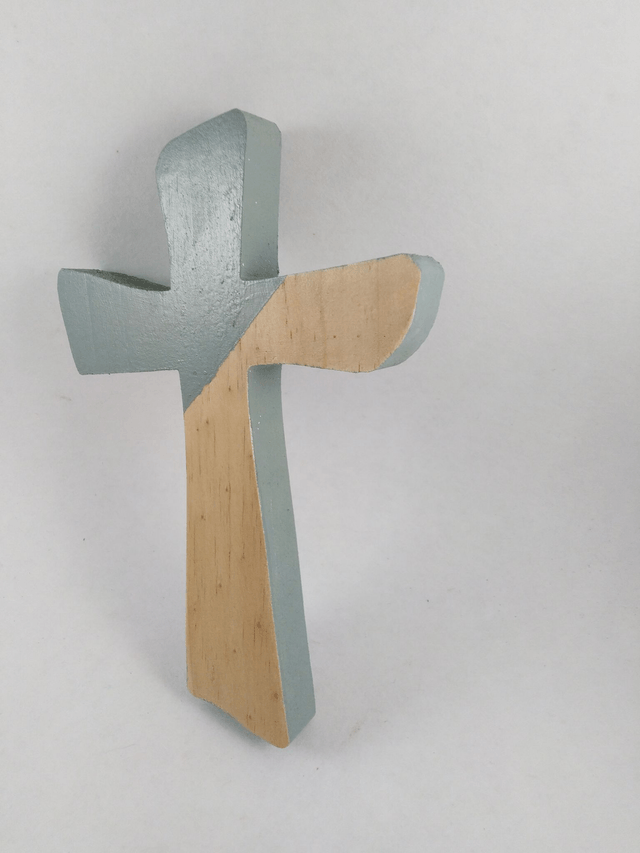 Croix en bois massif Bi-colore 
