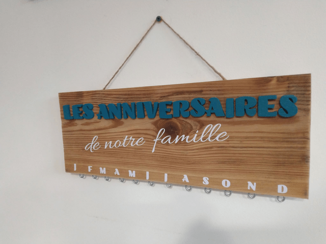 Calendrier perpétuel d'anniversaire version "rustique"